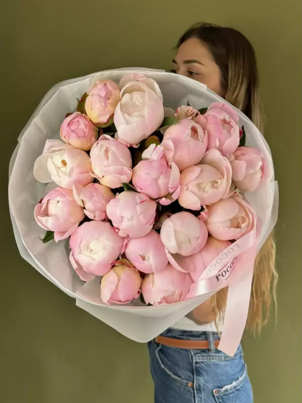 Розовые пионы 21шт.
